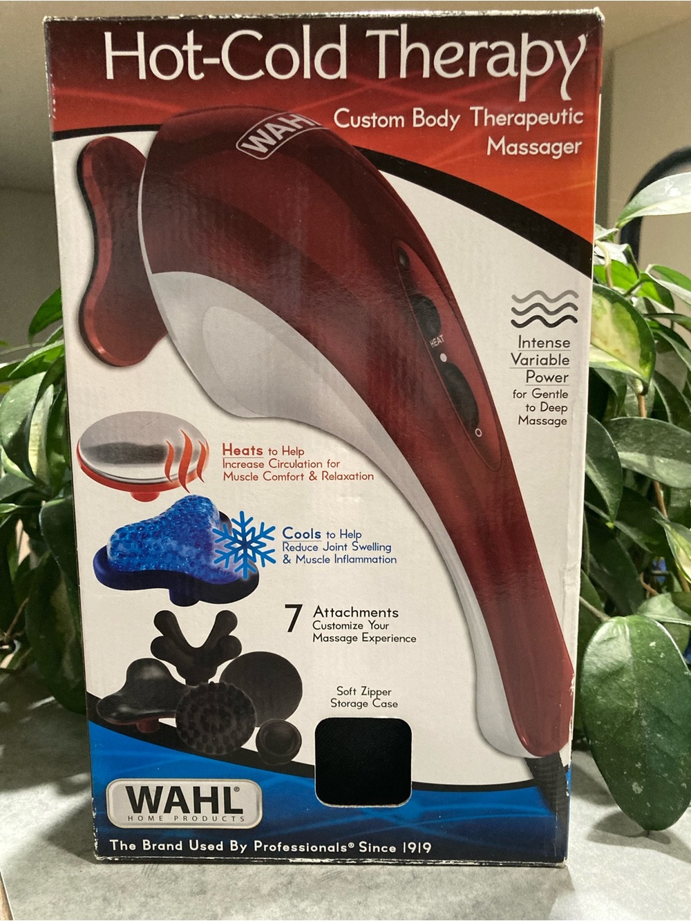 Wahl Hot Cold Therapeutic Massager 7 Unique Attachments Variable Power w/ Case